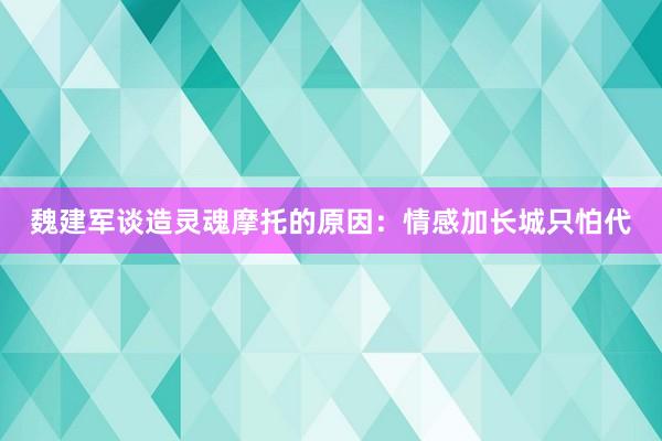 魏建军谈造灵魂摩托的原因：情感加长城只怕代