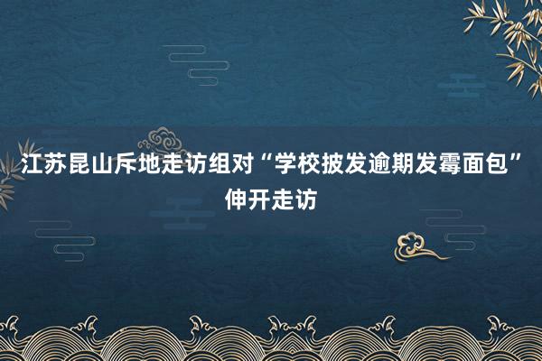江苏昆山斥地走访组对“学校披发逾期发霉面包”伸开走访