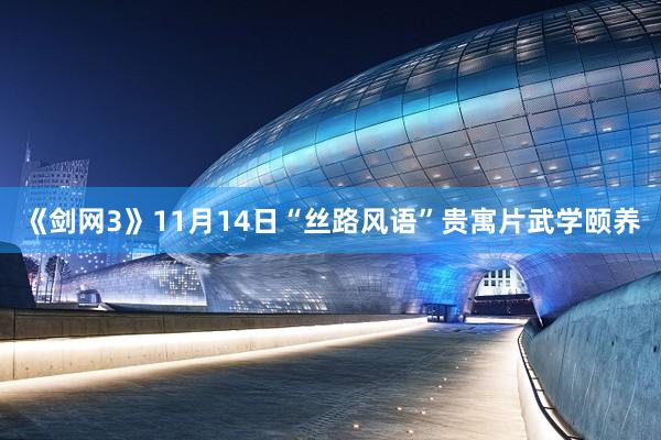 《剑网3》11月14日“丝路风语”贵寓片武学颐养