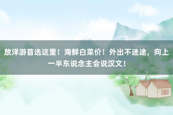放洋游首选这里！海鲜白菜价！外出不迷途，向上一半东说念主会说汉文！